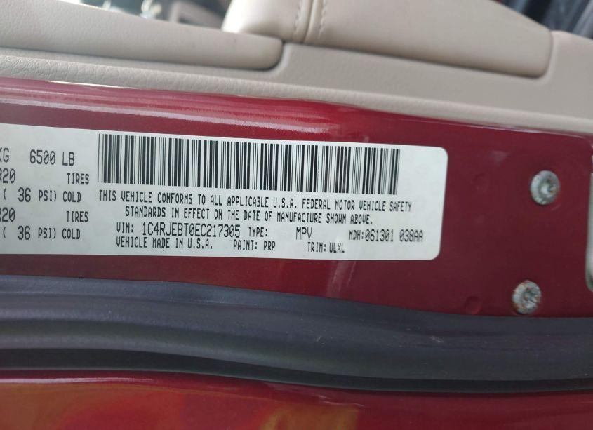 Photo 9 of 2014 Jeep Grand CHEROKEE LIMITED (VIN 1C4RJEBT0EC217305)