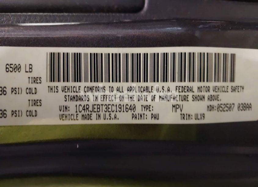 Photo 9 of 2014 Jeep Grand CHEROKEE LIMITED (VIN 1C4RJEBT3EC191640)