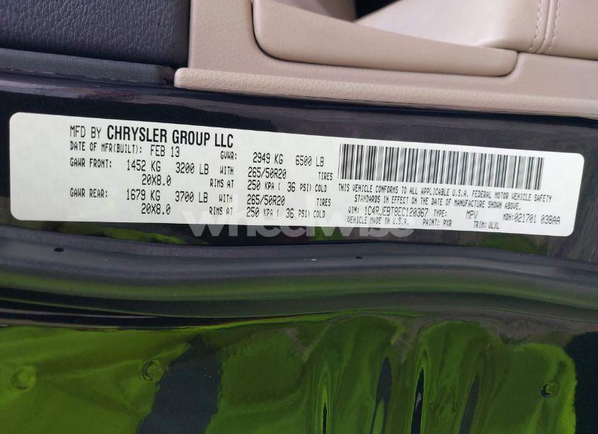 Photo 9 of 2014 Jeep Grand CHEROKEE LIMITED (VIN 1C4RJEBT8EC120367)