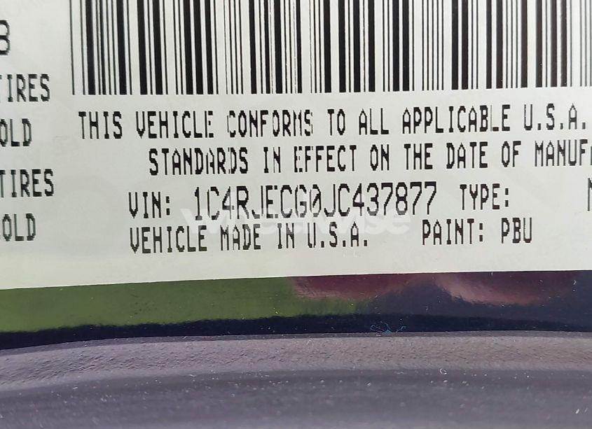 Photo 9 of 2018 Jeep Grand CHEROKEE HIGH ALTITUDE 4X2 (VIN 1C4RJECG0JC437877)