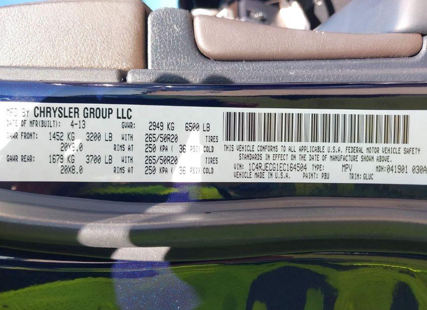 Photo 9 of 2014 Jeep Grand CHEROKEE OVERLAND (VIN 1C4RJECG1EC164504)