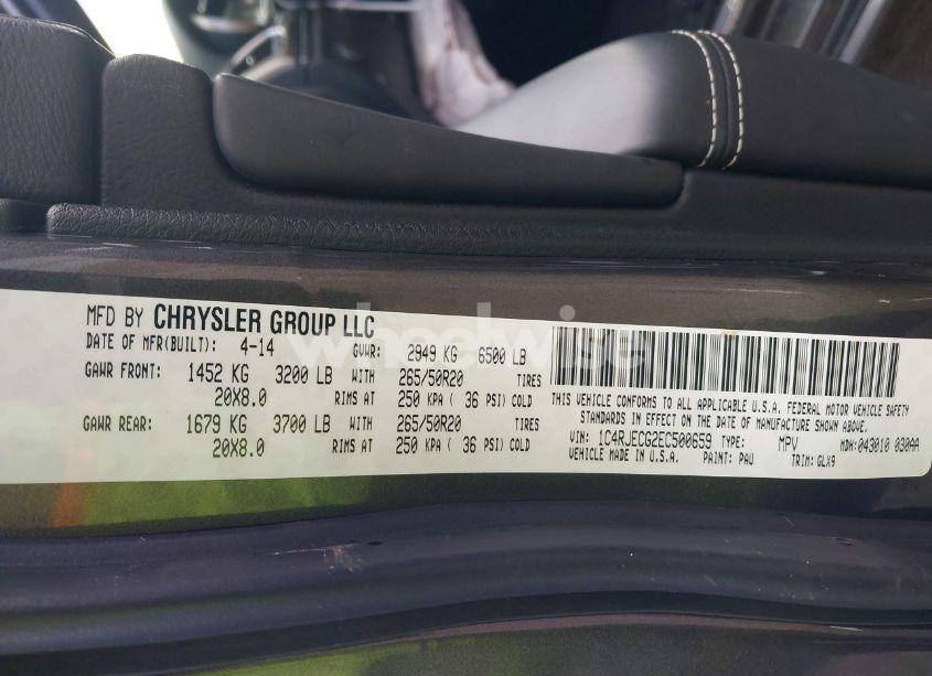 Photo 9 of 2014 Jeep Grand CHEROKEE OVERLAND (VIN 1C4RJECG2EC500659)