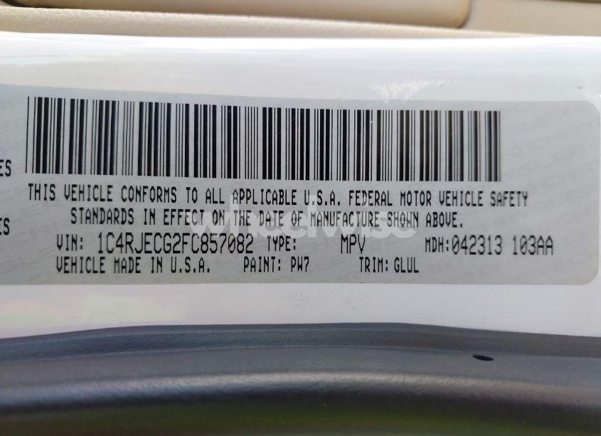 Photo 9 of 2015 Jeep Grand CHEROKEE OVERLAND (VIN 1C4RJECG2FC857082)