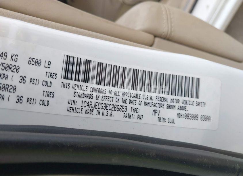 Photo 9 of 2014 Jeep Grand CHEROKEE OVERLAND (VIN 1C4RJECG3EC266659)