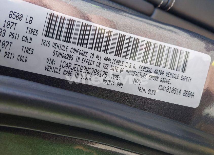 Photo 9 of 2017 Jeep Grand CHEROKEE OVERLAND 4X2 (VIN 1C4RJECG3HC780175)