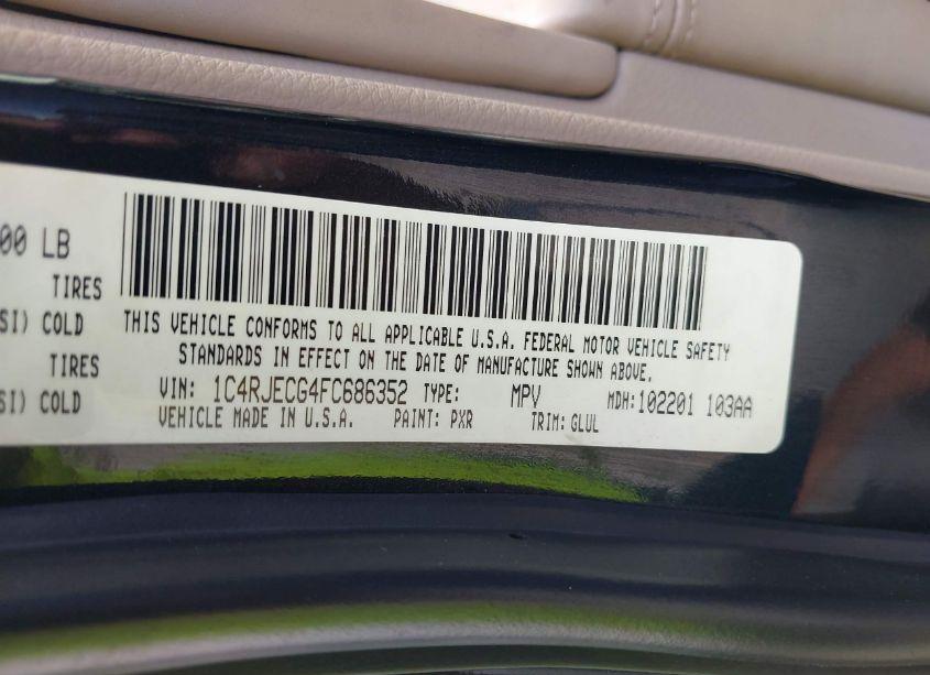 Photo 9 of 2015 Jeep Grand CHEROKEE OVERLAND (VIN 1C4RJECG4FC686352)