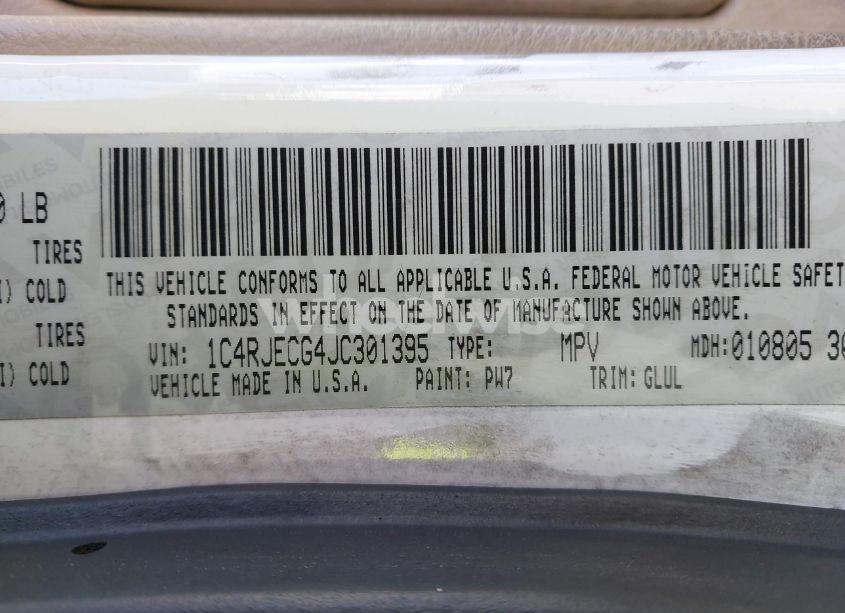 Photo 9 of 2018 Jeep Grand CHEROKEE OVERLAND 4X2 (VIN 1C4RJECG4JC301395)