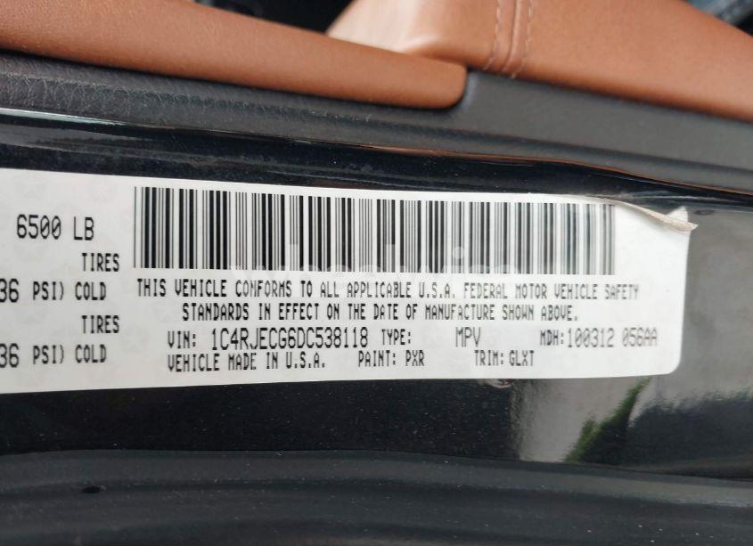 Photo 9 of 2013 Jeep Grand CHEROKEE OVERLAND (VIN 1C4RJECG6DC538118)