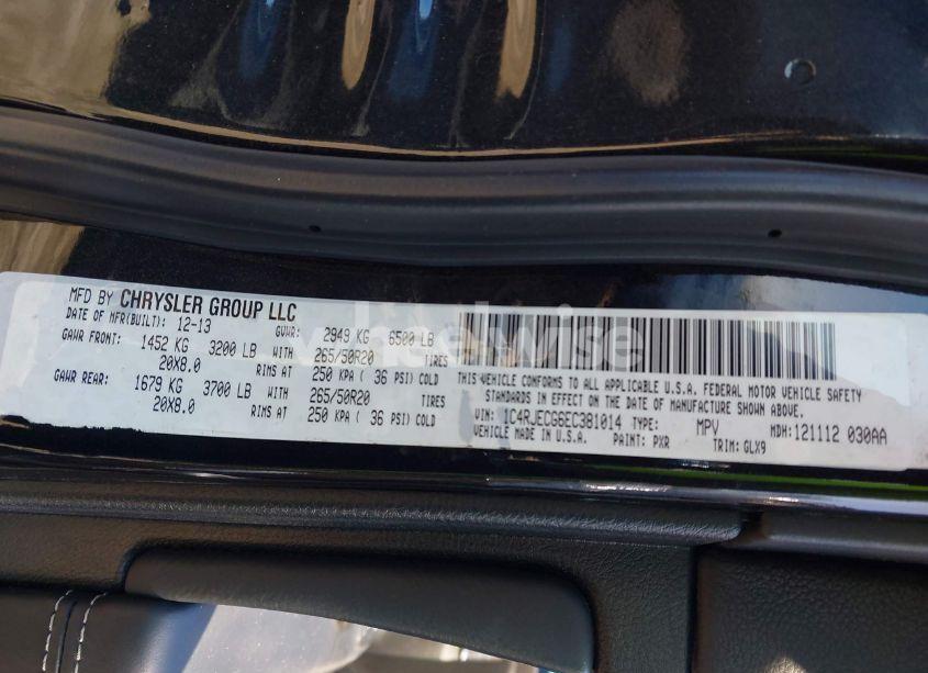 Photo 9 of 2014 Jeep Grand CHEROKEE OVERLAND (VIN 1C4RJECG6EC381014)