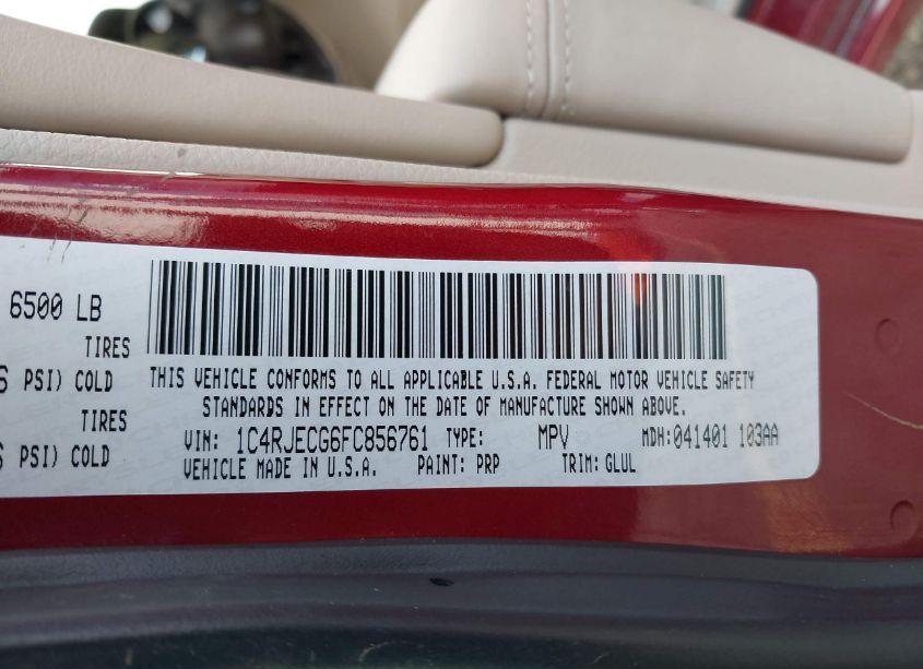 Photo 9 of 2015 Jeep Grand CHEROKEE OVERLAND (VIN 1C4RJECG6FC856761)