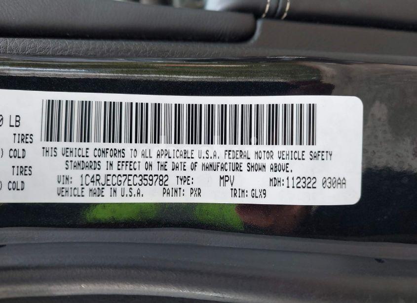 Photo 9 of 2014 Jeep Grand CHEROKEE OVERLAND (VIN 1C4RJECG7EC359782)