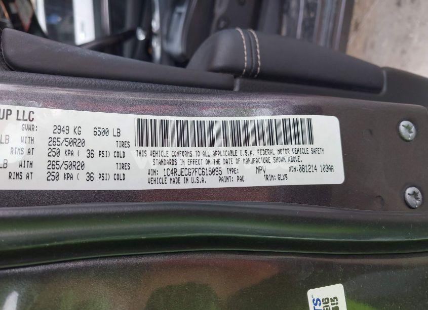 Photo 9 of 2015 Jeep Grand CHEROKEE OVERLAND (VIN 1C4RJECG7FC615095)