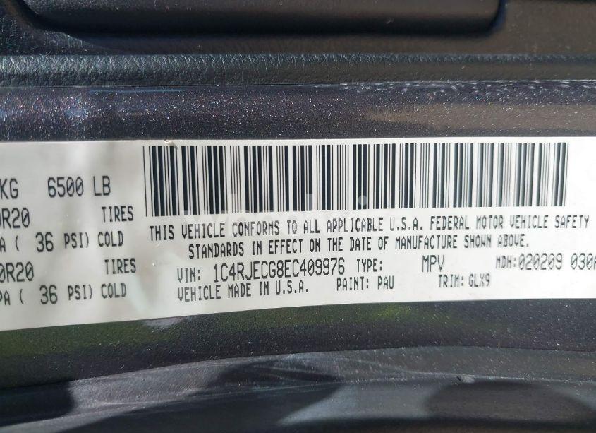 Photo 9 of 2014 Jeep Grand CHEROKEE OVERLAND (VIN 1C4RJECG8EC409976)