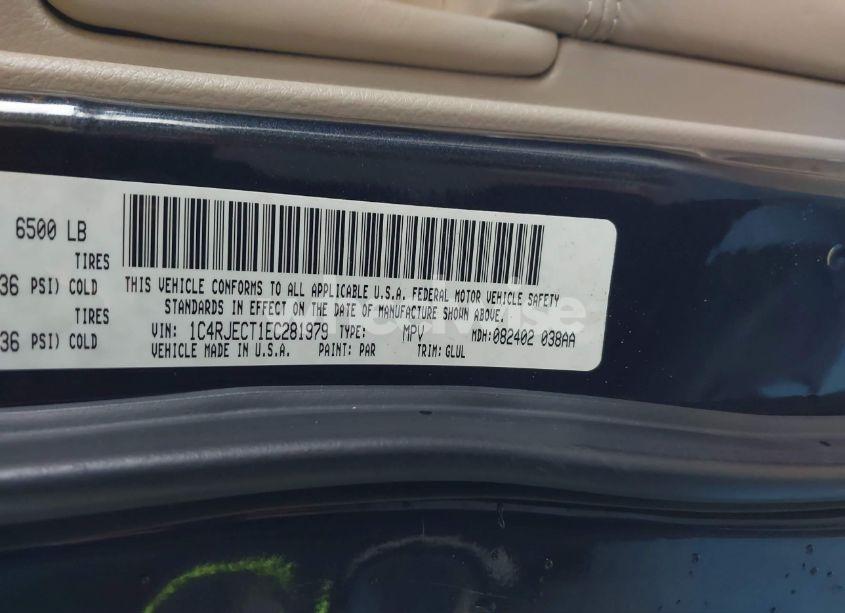 Photo 9 of 2014 Jeep Grand CHEROKEE OVERLAND (VIN 1C4RJECT1EC281979)