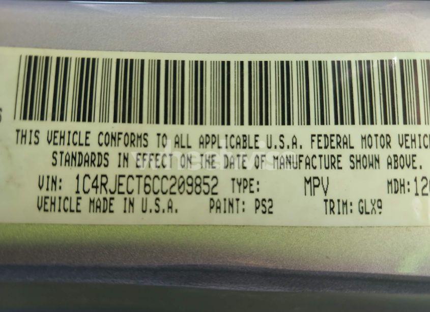 Photo 9 of 2012 Jeep Grand CHEROKEE OVERLAND (VIN 1C4RJECT6CC209852)
