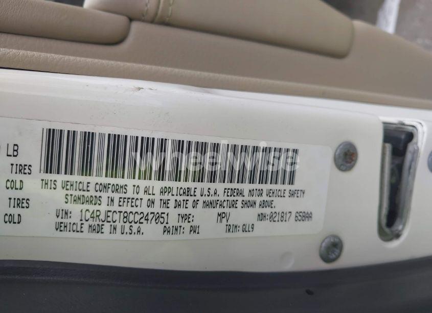 Photo 9 of 2012 Jeep Grand CHEROKEE OVERLAND (VIN 1C4RJECT8CC247051)