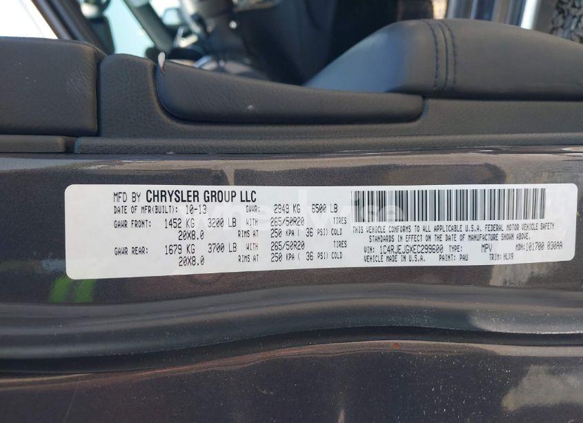 Photo 9 of 2014 Jeep Grand CHEROKEE SUMMIT (VIN 1C4RJEJGXEC299600)