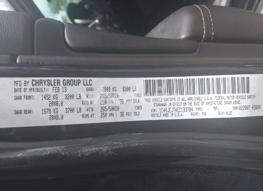 Photo 9 of 2014 Jeep Grand CHEROKEE SUMMIT (VIN 1C4RJEJTXEC133784)