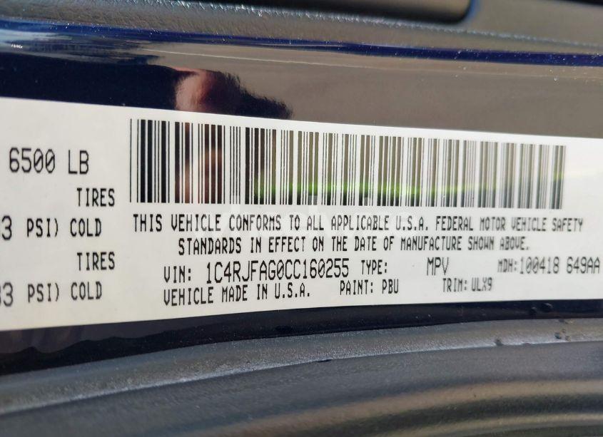 Photo 9 of 2012 Jeep Grand CHEROKEE LAREDO (VIN 1C4RJFAG0CC160255)