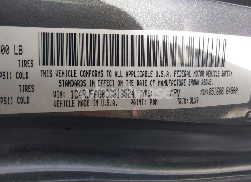 Photo 9 of 2012 Jeep Grand CHEROKEE LAREDO (VIN 1C4RJFAG0CC313524)