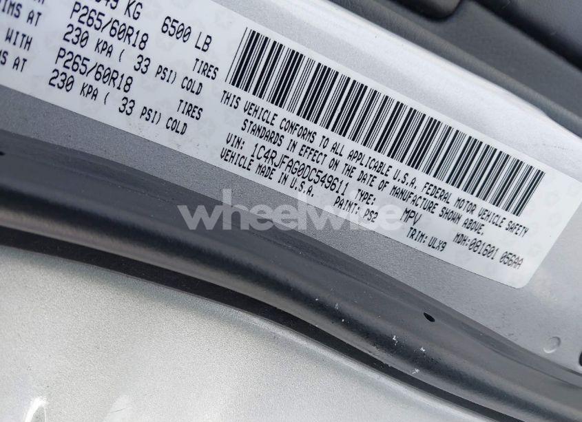 Photo 9 of 2013 Jeep Grand CHEROKEE LAREDO (VIN 1C4RJFAG0DC549611)