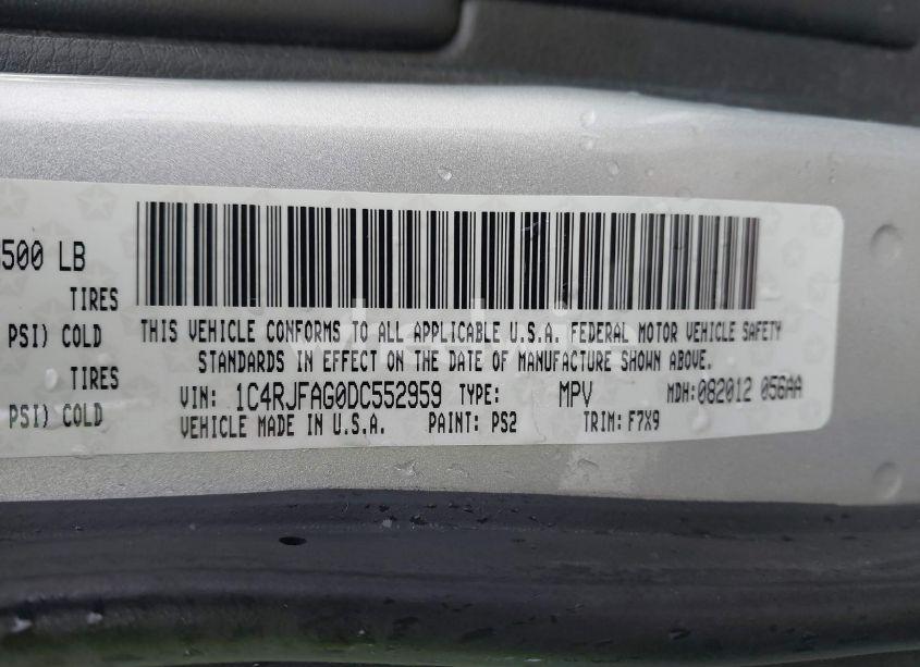 Photo 9 of 2013 Jeep Grand CHEROKEE LAREDO (VIN 1C4RJFAG0DC552959)