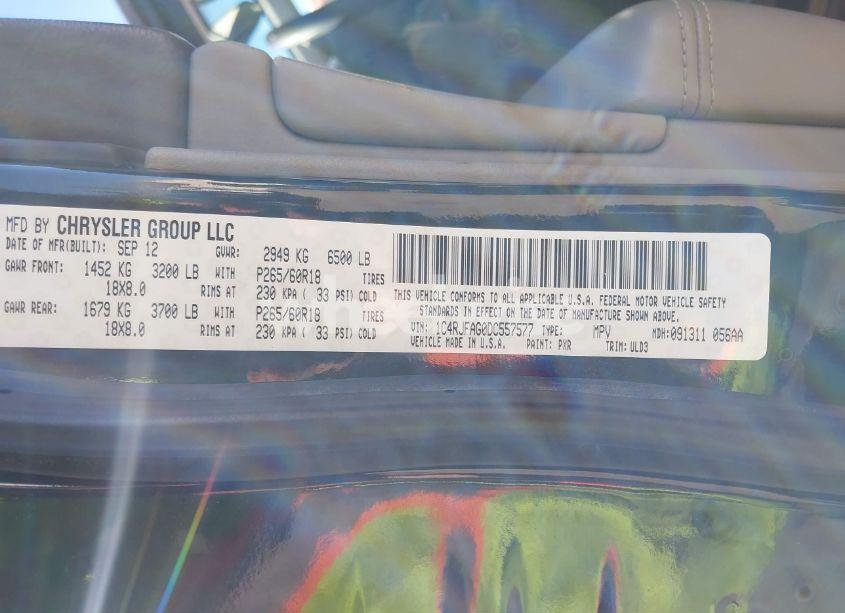 Photo 9 of 2013 Jeep Grand CHEROKEE LAREDO (VIN 1C4RJFAG0DC557577)