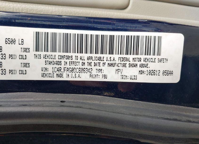 Photo 9 of 2013 Jeep Grand CHEROKEE LAREDO (VIN 1C4RJFAG0DC606342)