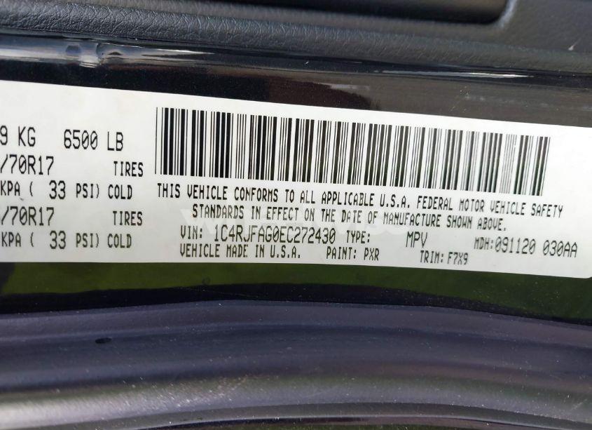 Photo 9 of 2014 Jeep Grand CHEROKEE LAREDO (VIN 1C4RJFAG0EC272430)