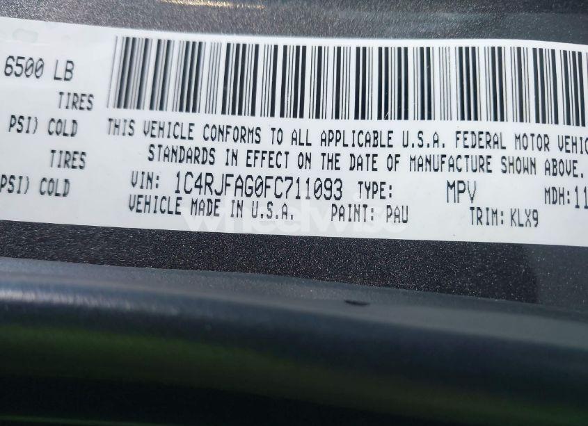 Photo 9 of 2015 Jeep Grand CHEROKEE ALTITUDE (VIN 1C4RJFAG0FC711093)