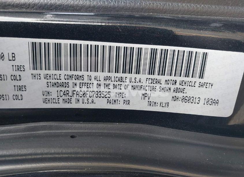 Photo 9 of 2015 Jeep Grand CHEROKEE ALTITUDE (VIN 1C4RJFAG0FC783525)