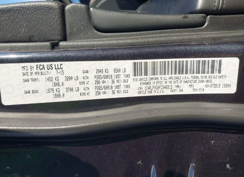 Photo 9 of 2015 Jeep Grand CHEROKEE LAREDO (VIN 1C4RJFAG0FC948313)