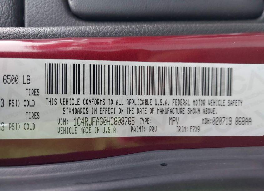 Photo 9 of 2017 Jeep Grand CHEROKEE LAREDO 4X4 (VIN 1C4RJFAG0HC808765)