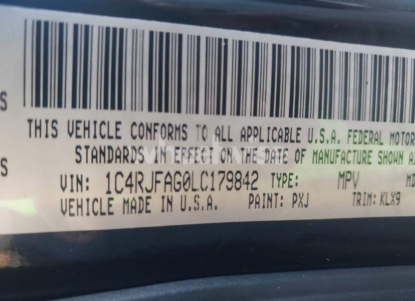 Photo 9 of 2020 Jeep Grand CHEROKEE ALTITUDE 4X4 (VIN 1C4RJFAG0LC179842)