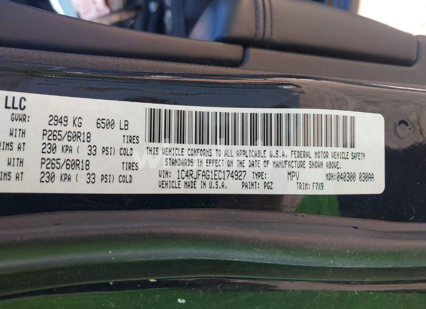 Photo 9 of 2014 Jeep Grand CHEROKEE LAREDO (VIN 1C4RJFAG1EC174927)