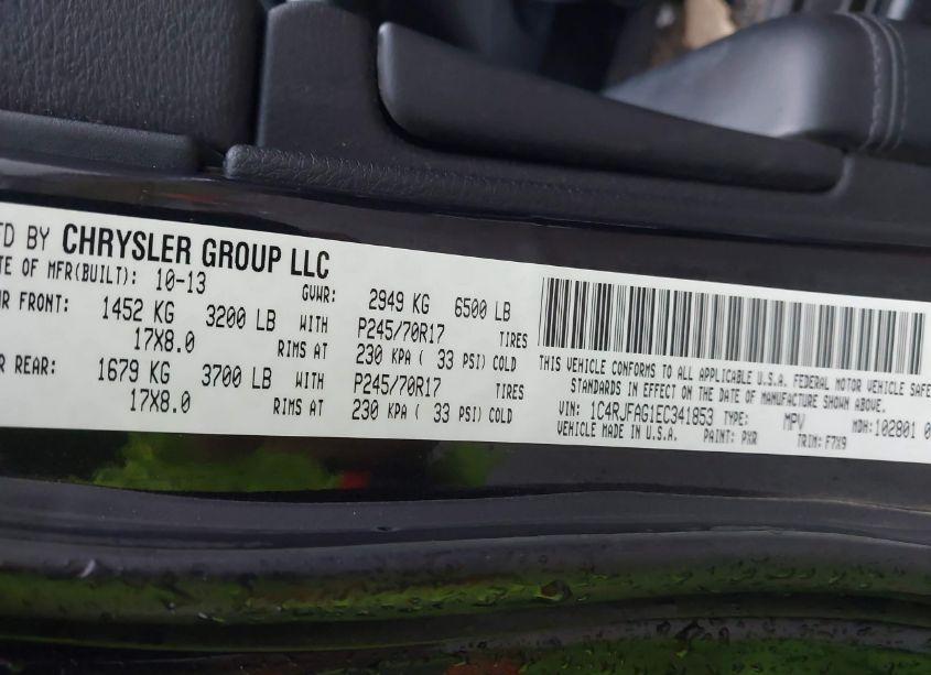 Photo 9 of 2014 Jeep Grand CHEROKEE LAREDO (VIN 1C4RJFAG1EC341853)