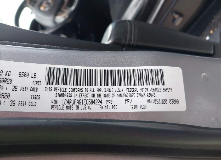 Photo 9 of 2014 Jeep Grand CHEROKEE ALTITUDE (VIN 1C4RJFAG1EC584224)