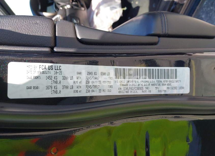 Photo 9 of 2015 Jeep Grand CHEROKEE LAREDO (VIN 1C4RJFAG1FC182835)