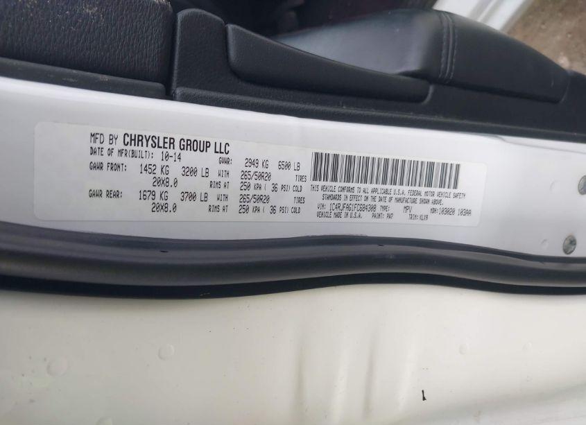 Photo 9 of 2015 Jeep Grand CHEROKEE ALTITUDE (VIN 1C4RJFAG1FC684308)