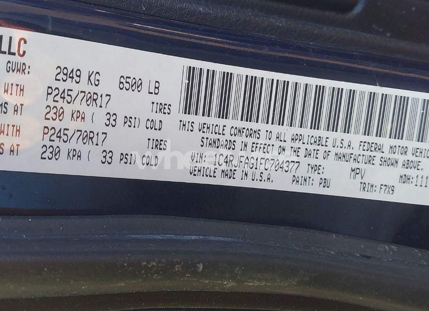 Photo 9 of 2015 Jeep Grand CHEROKEE LAREDO (VIN 1C4RJFAG1FC704377)