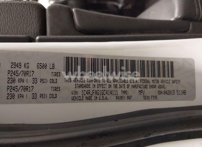 Photo 9 of 2016 Jeep Grand CHEROKEE LAREDO (VIN 1C4RJFAG1GC414111)