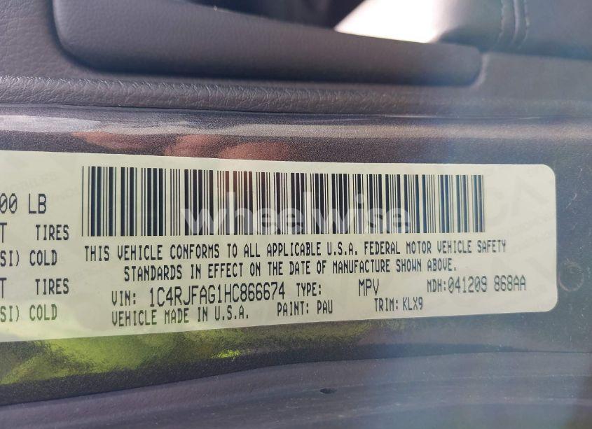 Photo 9 of 2017 Jeep Grand CHEROKEE ALTITUDE 4X4 (VIN 1C4RJFAG1HC866674)