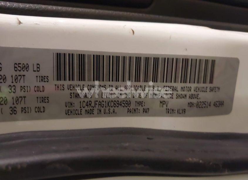 Photo 9 of 2019 Jeep Grand CHEROKEE ALTITUDE 4X4 (VIN 1C4RJFAG1KC694590)