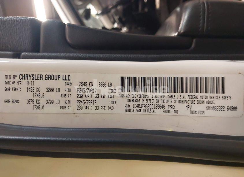 Photo 9 of 2012 Jeep Grand CHEROKEE LAREDO (VIN 1C4RJFAG2CC125040)