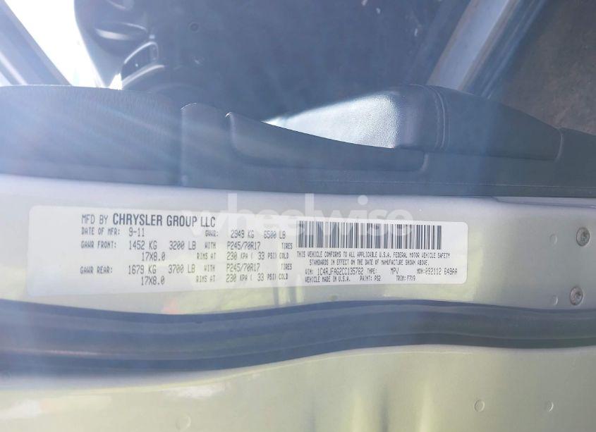 Photo 9 of 2012 Jeep Grand CHEROKEE LAREDO (VIN 1C4RJFAG2CC135762)