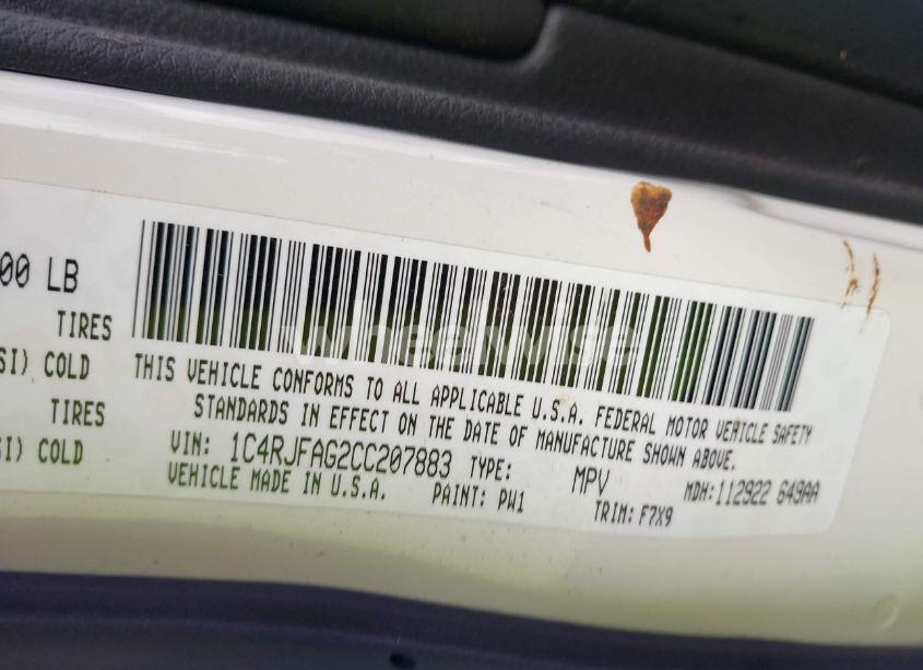 Photo 9 of 2012 Jeep Grand CHEROKEE LAREDO (VIN 1C4RJFAG2CC207883)