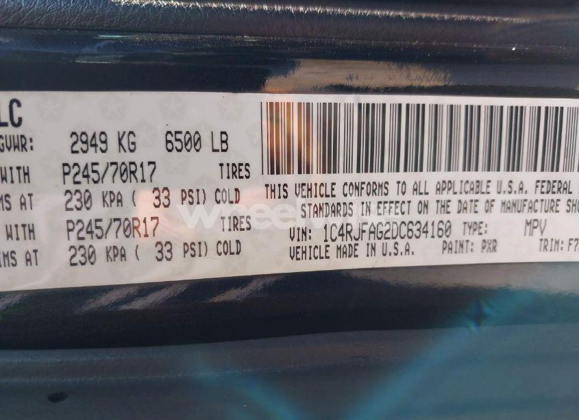 Photo 9 of 2013 Jeep Grand CHEROKEE LAREDO (VIN 1C4RJFAG2DC634160)