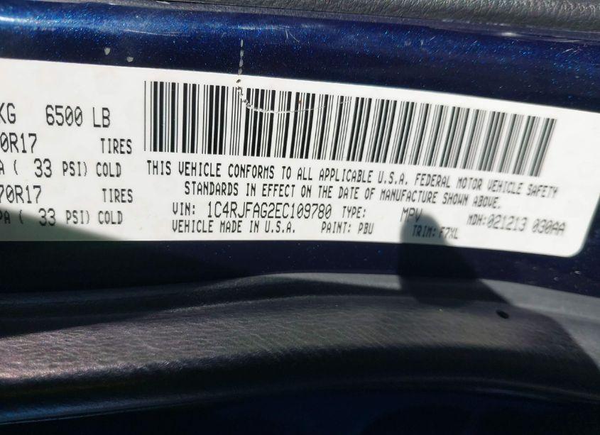 Photo 9 of 2014 Jeep Grand CHEROKEE LAREDO (VIN 1C4RJFAG2EC109780)