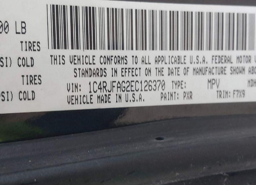 Photo 9 of 2014 Jeep Grand CHEROKEE LAREDO (VIN 1C4RJFAG2EC126370)