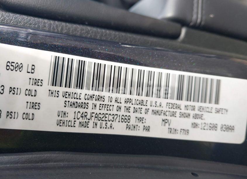 Photo 9 of 2014 Jeep Grand CHEROKEE LAREDO (VIN 1C4RJFAG2EC371668)